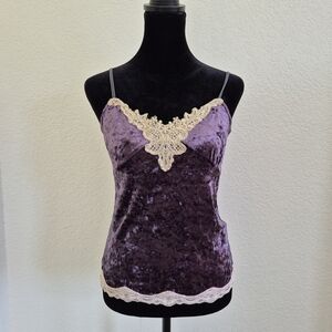 Elegant Purple Velvet Women's Top